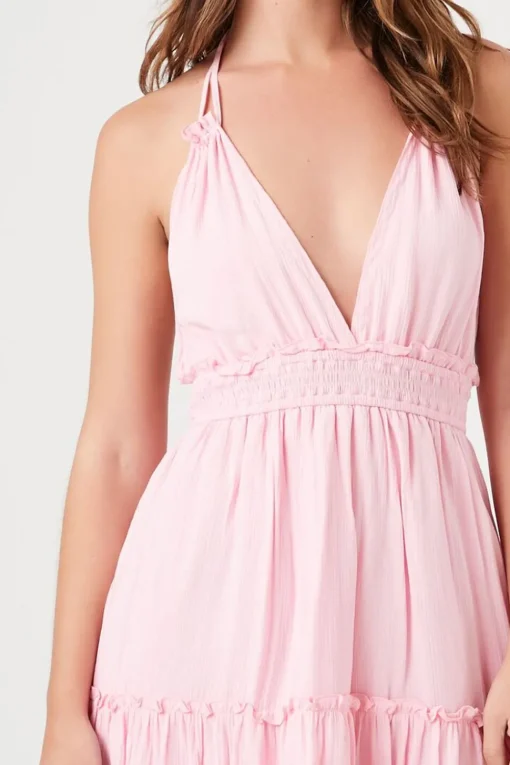 Ruffled Halter Mini Dress