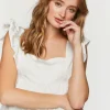 Ruffled Tie-Back Babydoll Crop Top