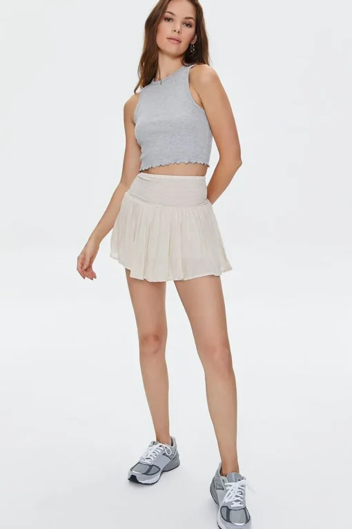 Ruffle-Hem Mini Skirt