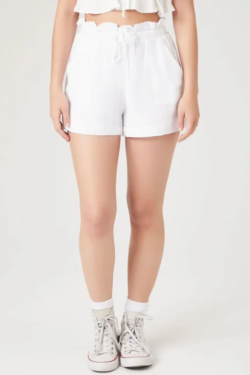 Ruffle-Trim Drawstring Shorts