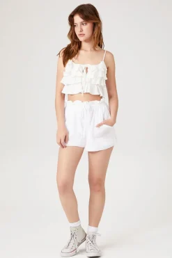 Ruffle-Trim Drawstring Shorts