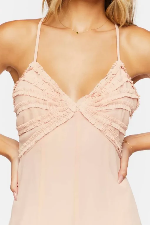 Ruffle-Trim Mini Cami Dress