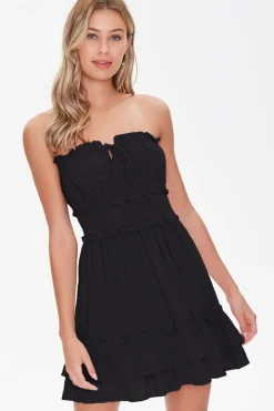 Ruffle-Trim Mini Dress