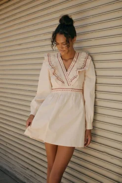 Ruffle-Trim Mini Dress