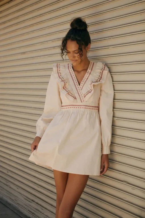 Ruffle-Trim Mini Dress