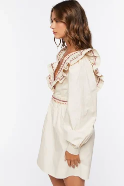 Ruffle-Trim Mini Dress