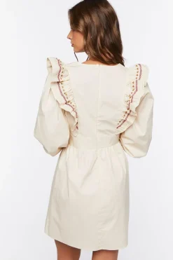 Ruffle-Trim Mini Dress