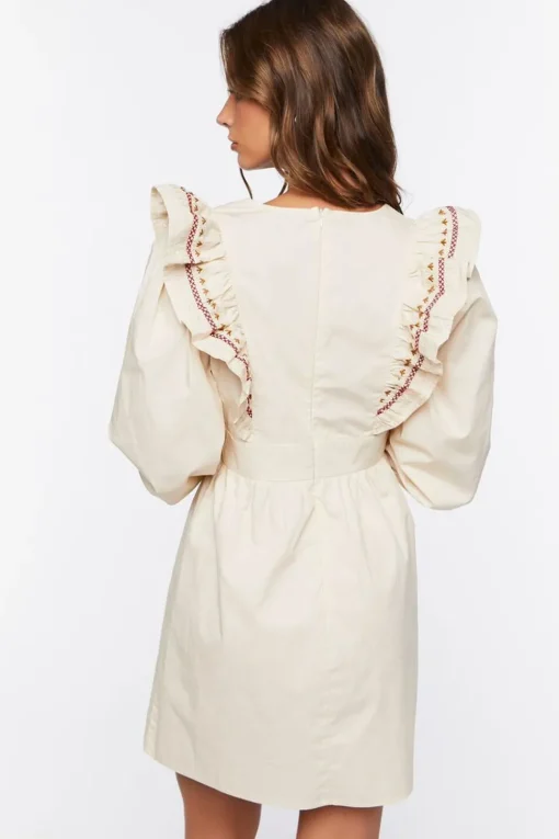 Ruffle-Trim Mini Dress