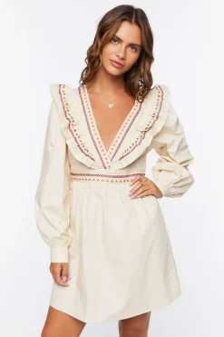 Ruffle-Trim Mini Dress