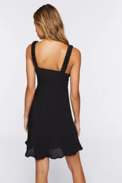 Ruffle-Trim Sweetheart Mini Dress