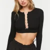 Safety Pin Cutout Crop Top