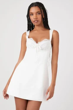 Satin & Lace Mini Dress