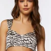 Satin Abstract Print Bralette