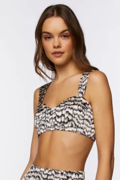 Satin Abstract Print Bralette