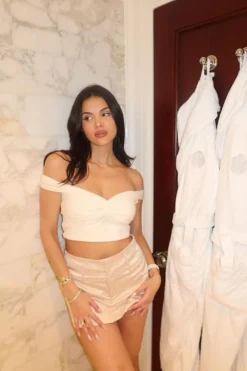 Satin A-Line Mini Skirt