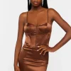 Satin Bustier Mini Dress