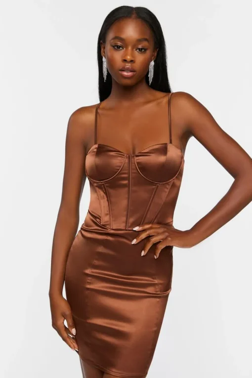 Satin Bustier Mini Dress