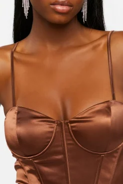 Satin Bustier Mini Dress