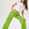 Satin Cargo Pants