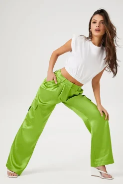 Satin Cargo Pants