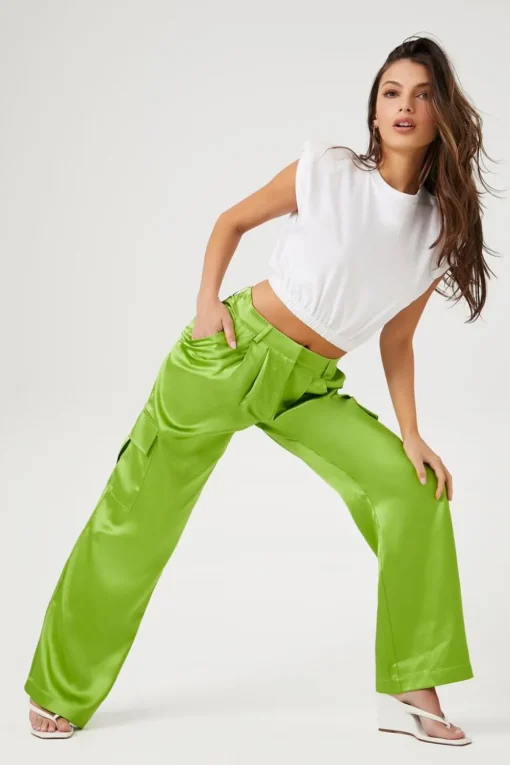 Satin Cargo Pants