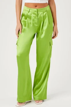 Satin Cargo Pants