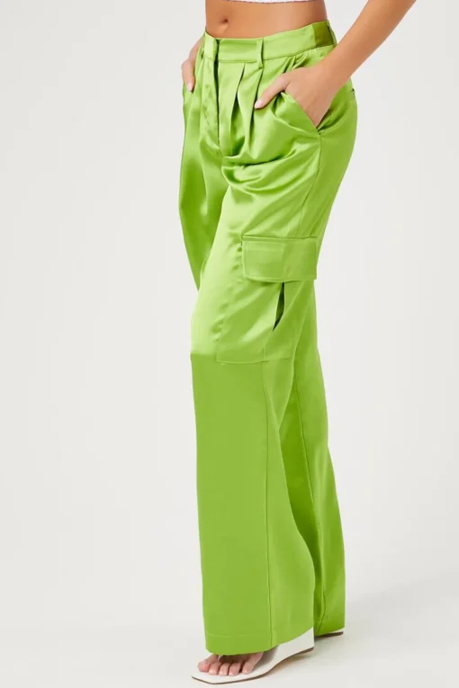 Satin Cargo Pants