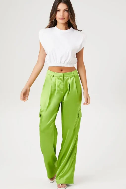 Satin Cargo Pants