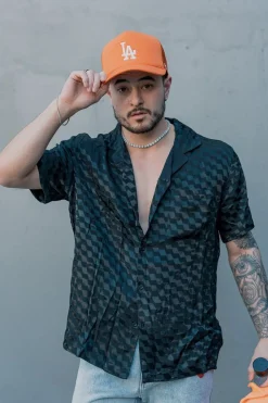 Satin Checkered Shirt