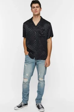 Satin Checkered Shirt