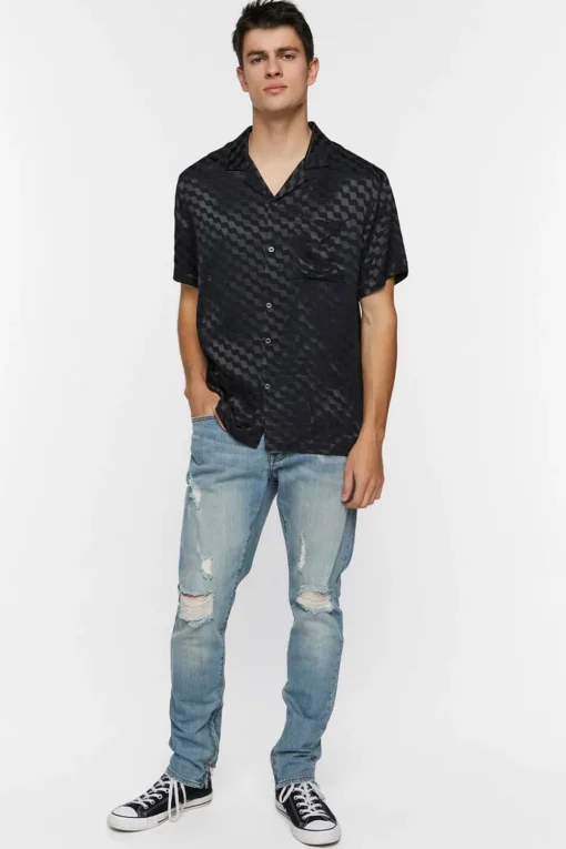 Satin Checkered Shirt