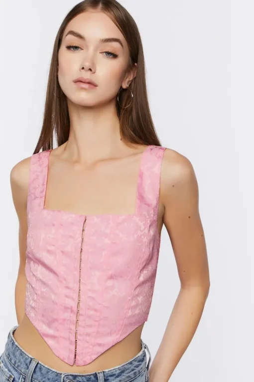 Satin Corset Crop Top