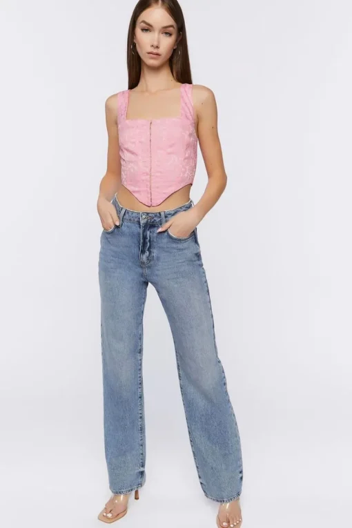 Satin Corset Crop Top
