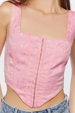 Satin Corset Crop Top