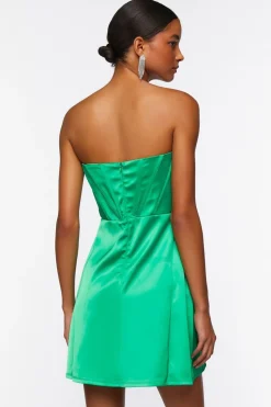 Satin Corset Tube Mini Dress