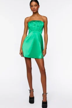 Satin Corset Tube Mini Dress