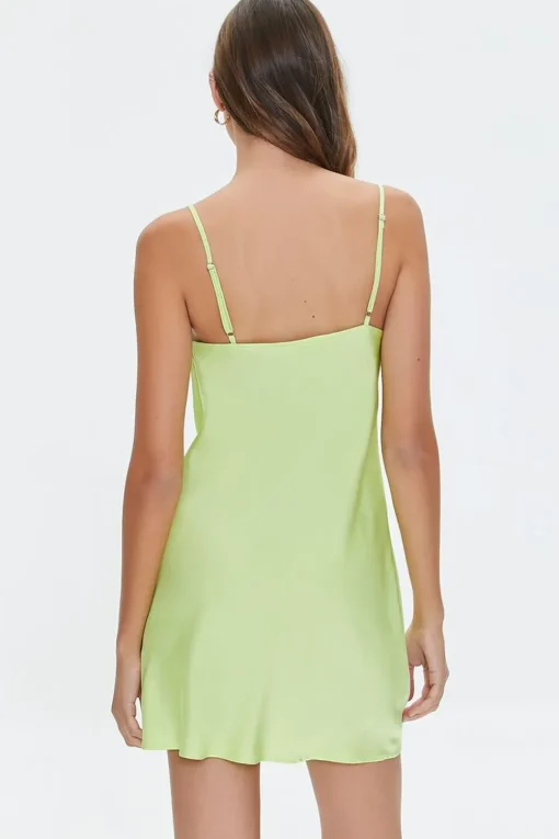 Satin Cowl Mini Slip Dress