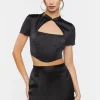 Satin Crop Top & Skirt Set
