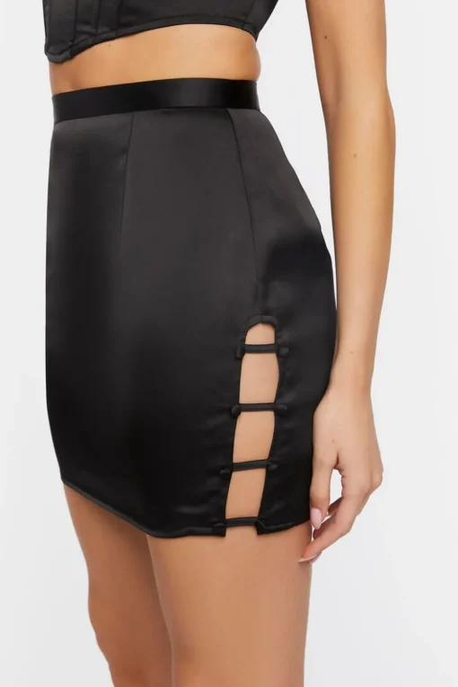 Satin Crop Top & Skirt Set