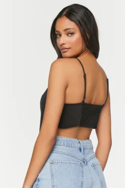 Satin Cropped Handkerchief Cami