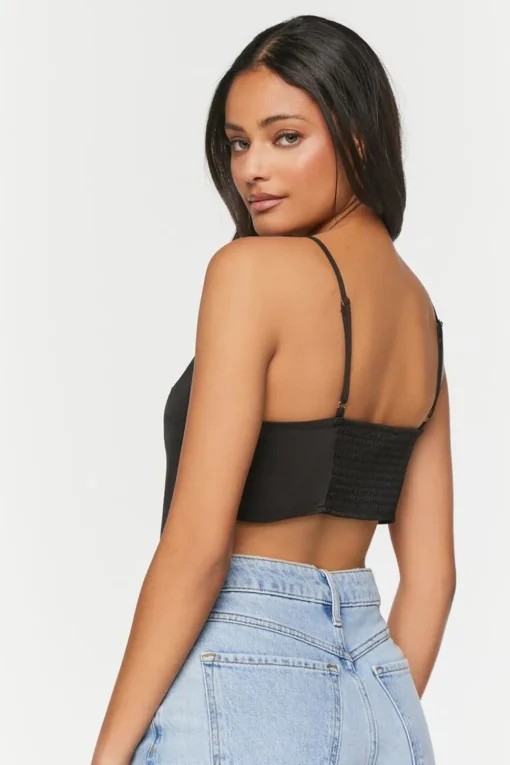 Satin Cropped Handkerchief Cami