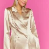 Satin Double-Breasted Blazer
