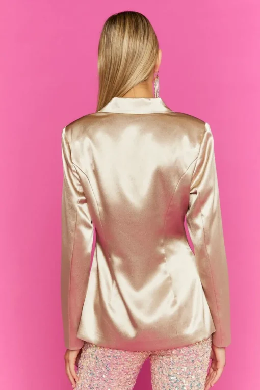 Satin Double-Breasted Blazer