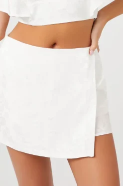 Satin Floral Jacquard Skort