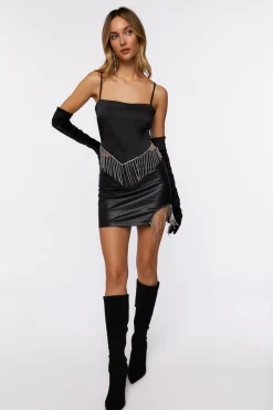 Satin Fringe Handkerchief Cami