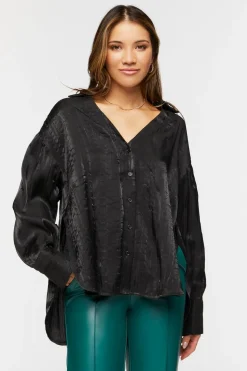 Satin High-Low Shirt
