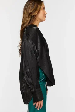 Satin High-Low Shirt