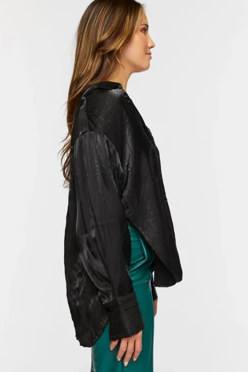 Satin High-Low Shirt