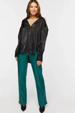 Satin High-Low Shirt