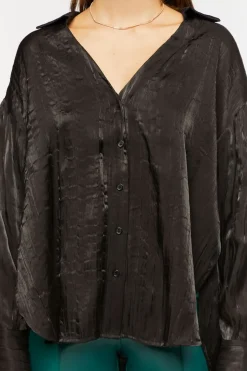 Satin High-Low Shirt